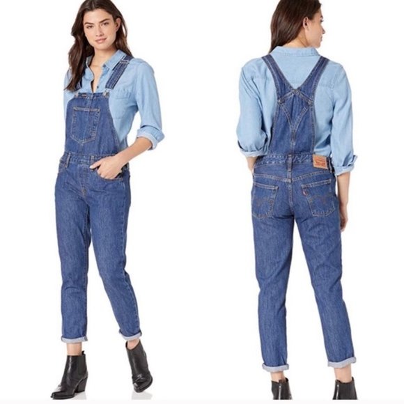 Levi's Denim - Levi’s Premium Dark Stretch Overalls Jeans NWT